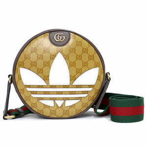 （新品・未使用品）グッチ GUCCI adidas x Gucci オフィディア スモール アディダス ショルダーバッグ GGコーティングキャンバス 茶 702640