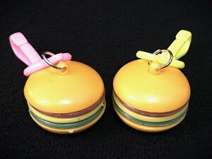 デッドストック ミニチュア ハンバーガー キーホルダー 2点セット アクセサリー ガチャ おまけ 昭和