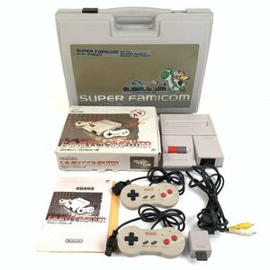 NINTENDO 任天堂 HVC-101 ニューファミコン ゲーム機本体 SFC本体用収納ケース/コントローラー他セット＊簡易検査品