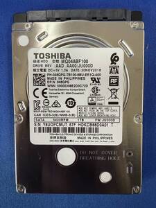 ■エラーなし・使用時間 1400H以下■ [2.5インチ　SATA　1TB　9.5mm]　東芝　MQ04ABF100　S/N:*MUT