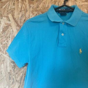 [KWT4342] POLO by RALPH LAUREN ポロシャツ メンズ ブルー S ポス