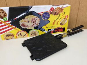 ii717● 【未使用保管品】アーネスト いか焼き十兵衛 フッ素樹脂加工 アルミダイキャスト 日本製 直火用 大阪名物/80