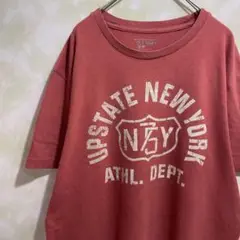 OLD NAVY プリント 半袖 Tシャツ ユニセックス レッド系　M