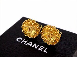 美品☆CHANEL【シャネル】ヴィンテージイヤリング９５A☆チェーン☆ゴールド金具☆ロゴ☆レディース