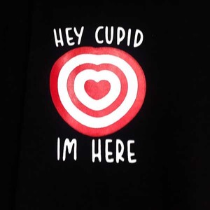 送込【Hey. cupid. im here.. 】ハートの射的 ★ブラック★S~XLサイズ