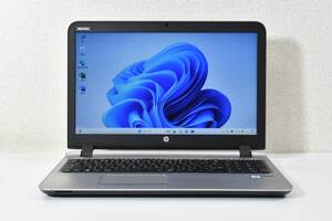 HP ProBook 450 G3/Core i5-6200U/メモリ16G/SSD 256G + HDD 500G/DVD-RW/15.6インチ/カメラ/Windows 11/中古ノートパソコン