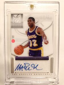 貴重初期直書/99 On Card Auto 12 Panini Elite Magic Johnson マジック・ジョンソン 直筆 サイン Lakers レイカーズ HOF MVP 優勝 バスケ