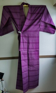 大島紬　着物　紫色　中古品