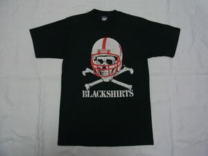 ☆ 80s USA製 ビンテージ NEBRASKA HUSKERS BLACKSHIRTS スカル Tシャツ sizeM 黒 ☆古着 ロック THE WHO Red Hot Chili Peppers 野口強