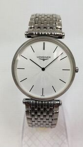 【稼働中】LONGINES ロンジン L4.709.4 グランドクラシック SS ホワイト系文字盤 クオーツ メンズ腕時計 ジャンク 31719425