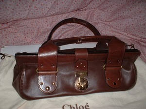 sho-② 即買☆Chloe クロエ こげ茶 セミショルダーbag スタッズ ステキ