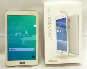 【#11727】　☆1円スタート☆　ASUS　MeMO Pad7　ME176C　破損　ジャンク品　通電確認済　ホワイト　タブレット　初期化済