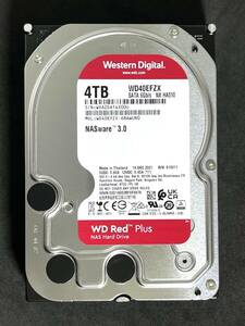 【送料無料】　★ 4TB ★ WD RED Plus　/　WD40EFZX 【使用時間：4051ｈ】2021年製　良品　Western Digital RED Plus 3.5インチ内蔵HDD