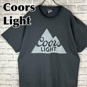 Coors Light クアーズライトビール 袖ロゴ Tシャツ 半袖 輸入品 春服 夏服 海外古着 会社 企業 酒 ビール 炭酸 乾杯