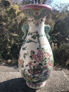 中国 古美術粉彩花瓶