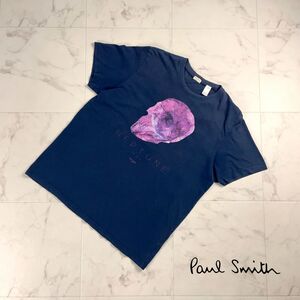 美品 Paul Smith ポール・スミス ドクロ クルーネック 半袖Tシャツ カットソー トップス メンズ 紺 ネイビー サイズM*PC584