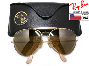 Vintage B&L RayBan THE GENERAL RB50 62mmアンバーマチック調光ミラーUSAボシュロムOUTDOORSMAN 2アメリカ製ゴールド金アウトドアーズマン