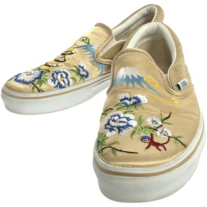 VANS ヴァンズ ROLLICKING V98RK SLIP ON SKAJUM 五重塔 富士山 スーベニアスリッポンスニーカー ゴールド 26.5cm ITBD5QF49PVY