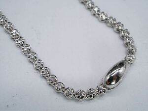 【1405】SILVER シルバー 925 CZ キュービックジルコニア ネックレス アクセサリー 長さ約45cd TIA