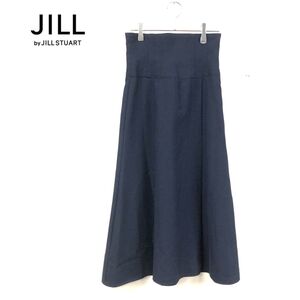 1I2507-W◆タグ付き美品◆JILL by JILLSTUART ジル バイ ジルスチュアート ハイウエストスカート 編み上げ 裏地あり◆size:S ネイビー ポリ