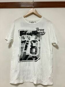 お1462 DIESEL ディーゼル プリントTシャツ 半袖Tシャツ L アメフト ホワイト 