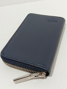 1円【良品】RALPH LAUREN　ラルフローレン　ポロ　小銭入れ　ラウンドファスナー　ネイビー系