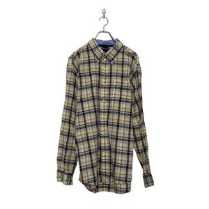 TOMMY HILFIGER 長袖 チェックシャツ トミーフィルフィガー XL イエロー ビックサイズ ポケット 古着卸 アメリカ仕入 a606-6664