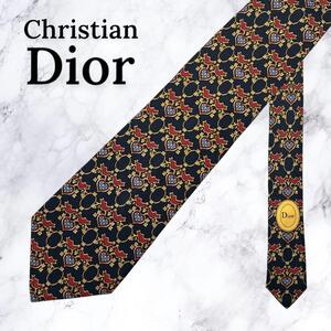 【極美品・送料無料】Christian Dior ディオール ネクタイ シルク 総柄 高級感