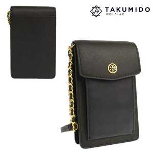 トリーバーチ TORY BURCH ショルダーバッグ スマホケース ブラック ゴールド金具 レザー 中古SA 277416