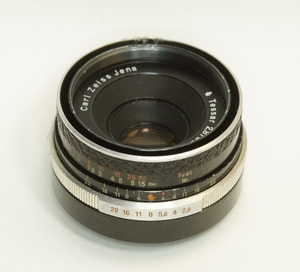 ドイツ製 Carl Zeiss Jena Tessar 2.8/50 Q1 レザー M42 884B-216 絞羽6枚 Q1 絞込レバー 60年代