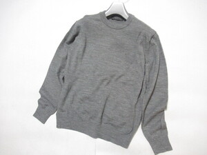 【美品】 nano・universe ナノユニバース 毛玉レスニット ファインゲージ クルーネック 668-1222012 size S グレー ニット