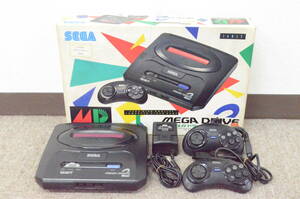 E◆SEGA セガ MEGA DRIVE 2 メガドライブ2 HAA-2502 ゲーム機 本体 ACアダプター コントローラー 2個 箱付◆