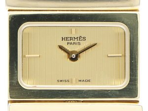 【 エルメス HERMES 】 腕時計 L01.201 ロケ GP バングルウォッチ クォーツ 箱 レディース 新着 05472-0