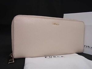 ■新品■未使用■ FURLA フルラ レザー ラウンドファスナー 長財布 ウォレット レディース ベージュ系 AV8786