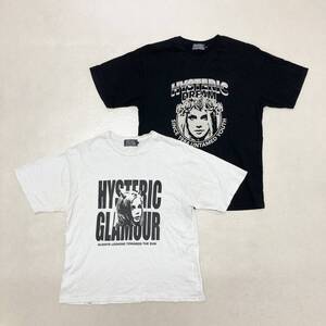 ● HYSTERIC GLAMOUR ヒステリックグラマー トップス 2点 Tシャツ 半袖 フロントデザイン 日本製 コットン サイズM レディース 0.37kg