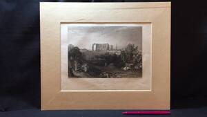 【真作 J.M.W.Turner(ターナー)/銅版画36】『Malmsbury Abbey』●イギリスロマン主義●縦33.5×横40.5㎝●検)リトグラフ/水彩画/風景画