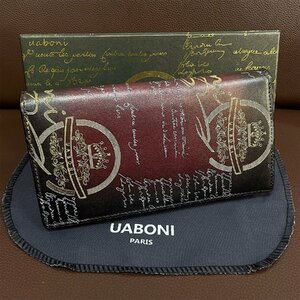 最上級 定価17万 特注限定品◆UABONI*ユアボニ*幻のパティーヌ*二つ折り 長財布*EU製◆カリグラフィー ゴールデン 手染 本革 ベルルッティ