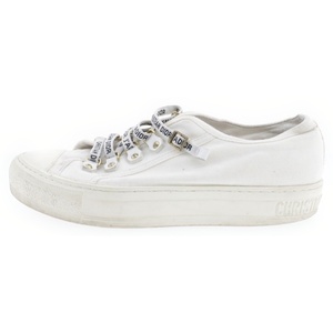 クリスチャンディオール Canvas Walk N Dior Low Top Sneakers キャンバス ウォーキン ローカットスニーカー ホワイト 39 1/2 DC 1017