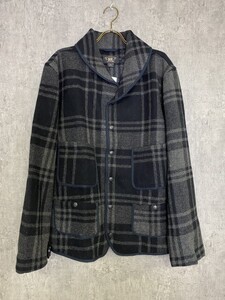 RRL ダブルアールエル ウール ジャケット チェック DOUBLERL ブラック グレー XL 33839428