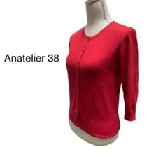 Anatelier(アナトリエ) 七分袖カーディガン レッドレディースM