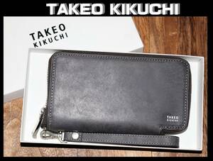 送料無料 特価即決【未使用】 TAKEO KIKUCHI ★ マルゴ オイルレザー スマホ財布 ★ タケオキクチ 牛革 税込定価1万7600円 780606 BL ②