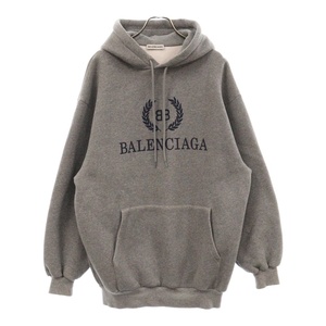 BALENCIAGA バレンシアガ 18AW BBロゴプリントスウェットプルオーバーパーカー 541690 TCV31 グレー