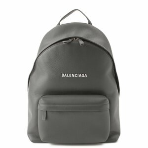 【バレンシアガ】Balenciaga　エブリデイ ロゴ レザー バックパック リュック バッグ 552374 グレー 【中古】【正規品保証】190596