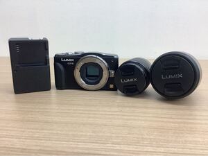 ◯営NI068-A8T60【埼玉発】SONY LUMIX DMC-GF6 デジタル ミラーレス一眼カメラ 通電動作確認済 充電器、レンズ2個付き 現状品