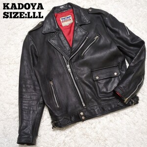 KADOYA◆旧ダグ 本革 ダブルライダース 黒LLL/メンズ カドヤ レザージャケット 牛革 レザーライダース レザーブルゾン XXL ブラック 3L 2XL