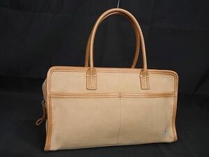 1円 ■美品■ BURBERRY バーバリーブルーレーベル キャンバス ハンドバッグ トートバッグ レディース ベージュ系 FD0389