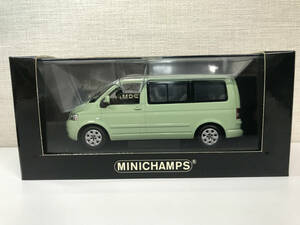 【１円スタート】1/43 ミニチャンプス フォルクスワーゲン T5 マルチバン 2003 VW T5 Multivan 2003 Green 400 052201 MINICHAMPS ZH