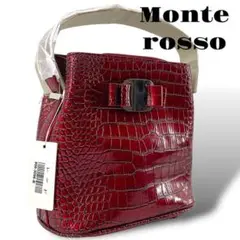 未使用品 Monte Rosso ハンドバッグ 腕掛け クロコ型押し レッド