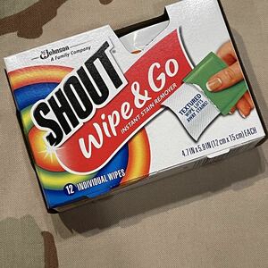 送料無料日本未発売 アメリカ製 SHOUT wipe & Go 1箱 （12シート入り）シャウト ワイプアンドゴー しみ抜き シミ抜き シミ取り MADE IN USA