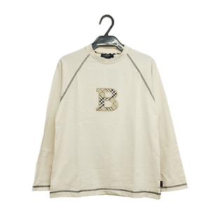 WC807A5 未使用 キッズ BURBERRY LONDON バーバリー チェックロゴ 長袖 Tシャツ 140A 140cm エクリュ クリーム 子供服 /26